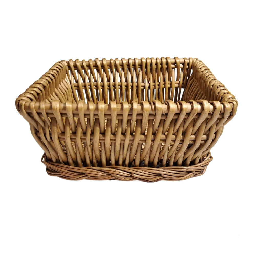 Wooven Rectangular Basket Brown Storage, Decorative, Fruit 9.5 ×‎ 8 ×6